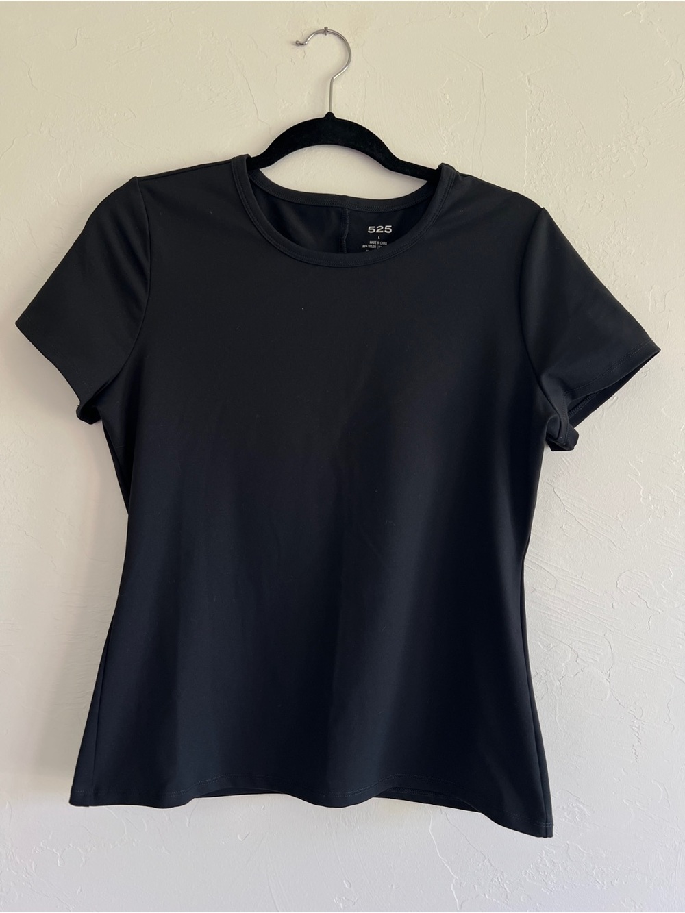 525 America Black Short Sleeve Fitted Crewneck Tee - Size L